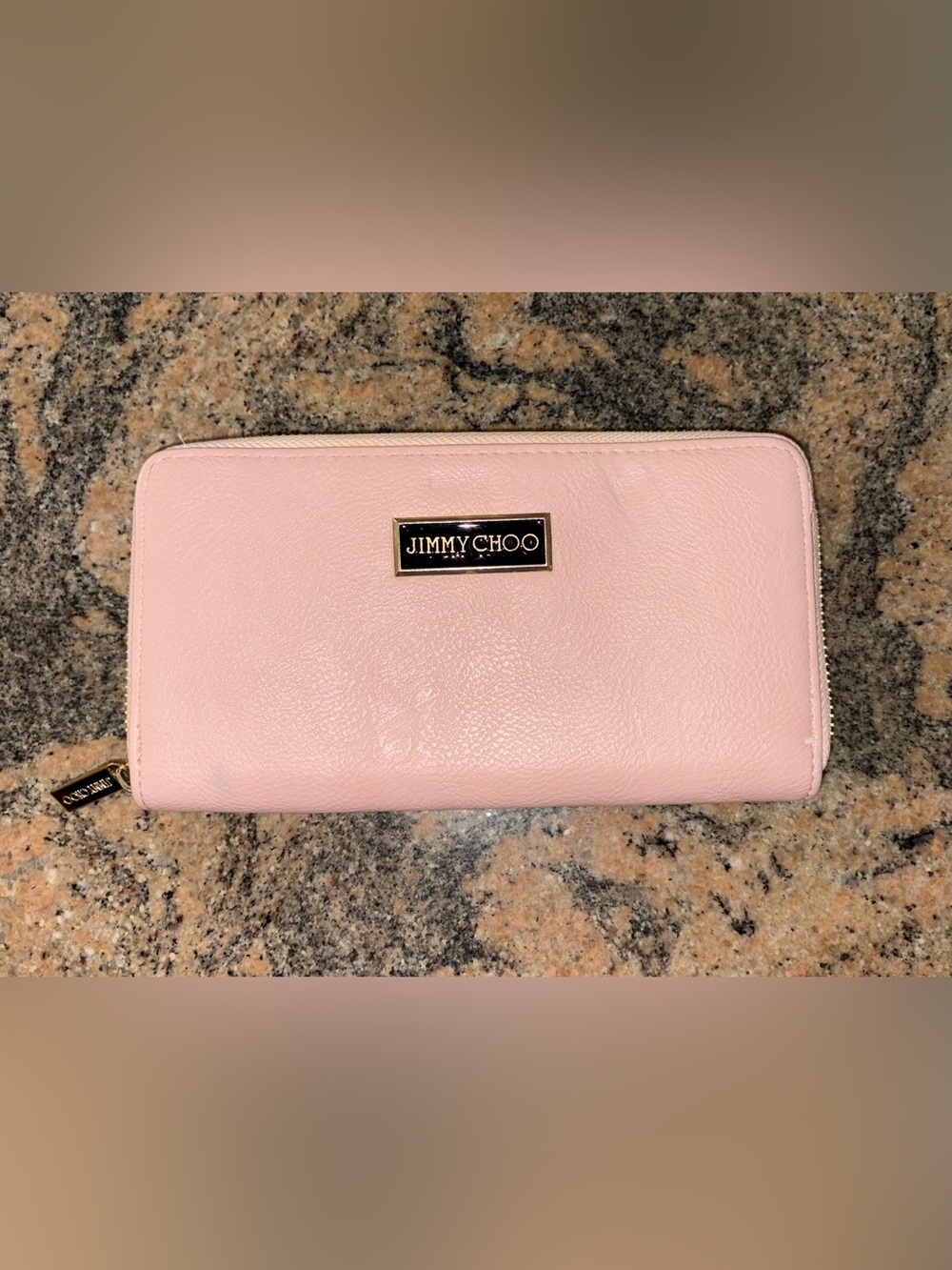Jimmy Choo Pink Leather Zip Around Wallet